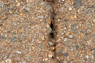 Close up of Soil erosion,soil erosion background