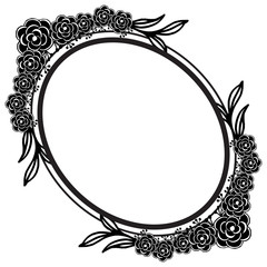 Shape of card, ornate and pattern floral frame, unique flower and leaf. Vector