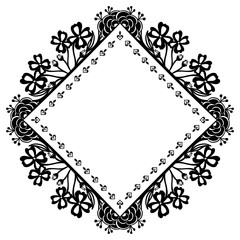 Flower frame design with abstract floral background, decoration of cards. Vector