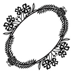 Flower frame design with abstract floral background, decoration of cards. Vector