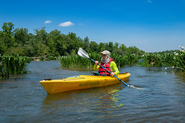 Kayaking on the Catawba River, Landsford Canal State Park, South Carolina	
