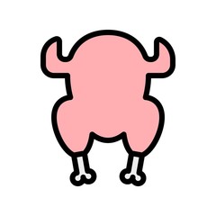 food editable stroke icon of chicken meat in filled design