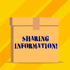 Writing note showing Sharing Information. Business concept for exchange of data between various organizations