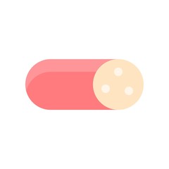 meat sausage chicken healthy food in flat design icon.