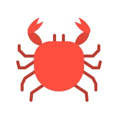 seafood crab healthy food in flat design icon.