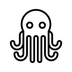 seafood octopus healthy in editable outline icon.