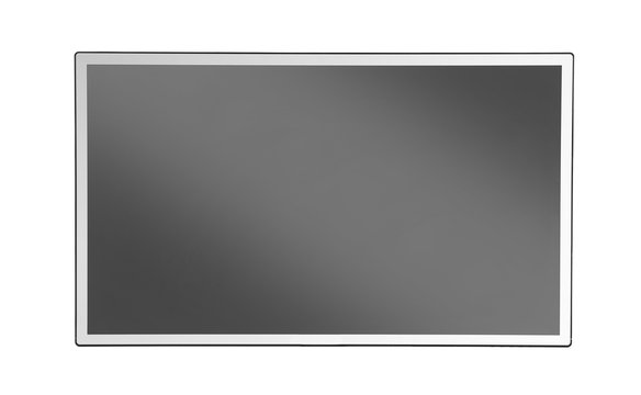 Modern TV set on white background