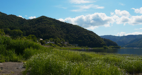 Fototapeta na wymiar Beautiful landscape in Kawaguchiko of Japan