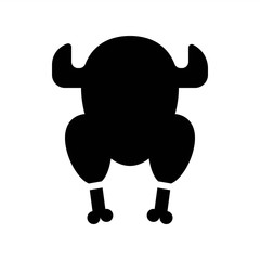 meat whole chicken food in  solid design icon