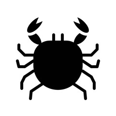 Seafood crab healthy food in solid design icon