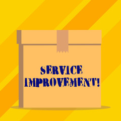 Writing note showing Service Improvement. Business concept for continuous actions that lead to better service or system