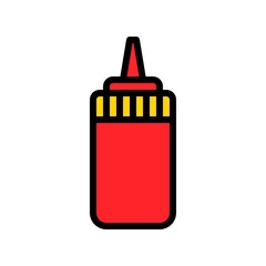meal editable outline icon of sausage tomato bottle in filled design.