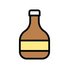 Party editable outline icon of whiskey bottle in filled design.