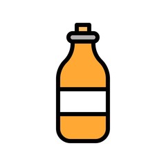 editable stroke icon of glass bottle party drink in filled design.