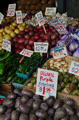 fresh organic vegetables at a farmers market