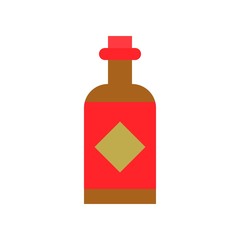 Japanese sauce bottle processed food flat design icon.
