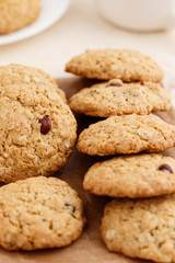 Oatmeal cookies with brown nuts