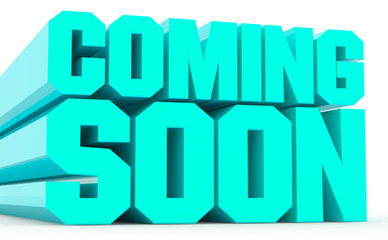 3D COMING SOON word on white background illustration 3D rendering