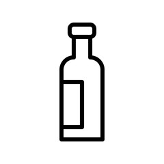 alcohol glass bottle processed food editable outline icon.