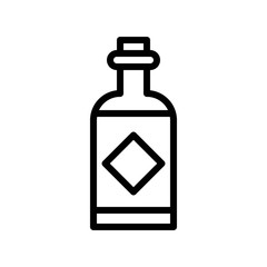 Chinese sauce bottle processed food editable outline icon.