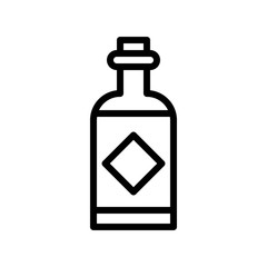 Chinese sauce bottle processed food editable outline icon.