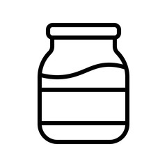 jam storage glass container processed food editable outline icon.