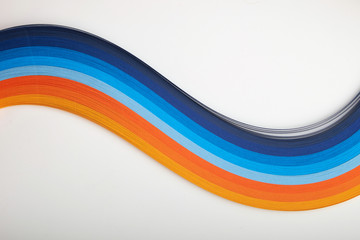 Abstract color wave curl rainbow strip paper background. Template for prints, posters, cards.