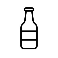 alcohol glass bottle processed food editable outline icon.