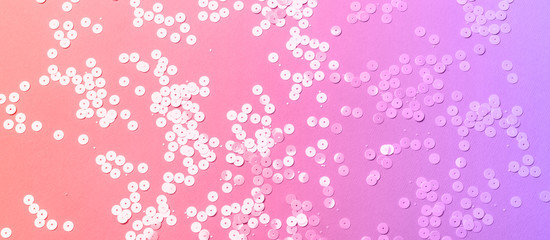 Holographic sparkles on neon colors background. Festive trendy banner for your website