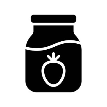 recommend clip art: strawberry jam storage container processed food solid design icon.