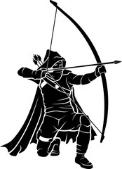 Archer Assassin Kneeling and Aiming Target
