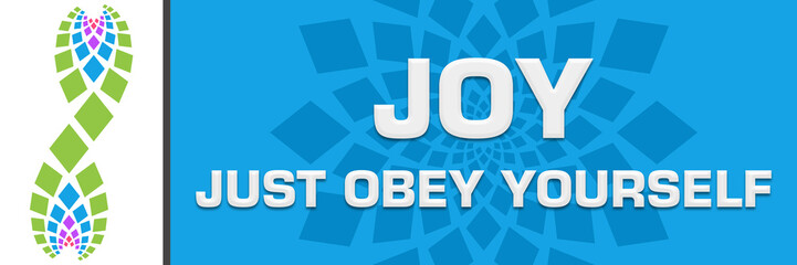 JOY - Just Obey Yourself Blue Circular Green Element Horizontal 