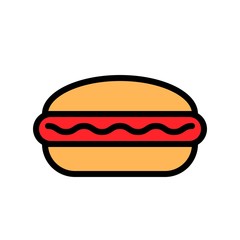 food editable outline icon of healthy tomato burger bun in filled design.