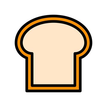 Breakfast Diet Meal  Editable Outline Icon Of Bread In Filled Design.