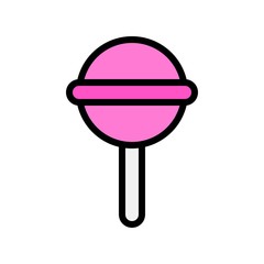 sweet candy lollipop editable outline icon in  filled design.