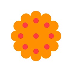 sweet delicious cookies snack food flat design icon.