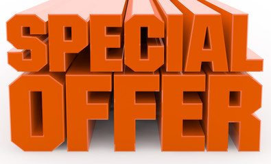 3D SPECIAL OFFER word on white background illustration 3D rendering