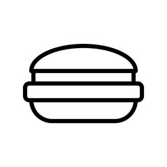 tasty healthy burger snack junk food editable outline icon.