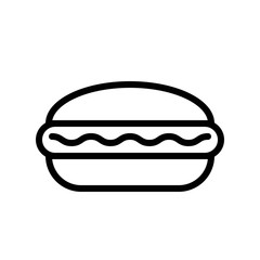 tasty healthy burger snack junk food editable outline icon.