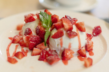 dessert - whipped mascarpone with strawberries