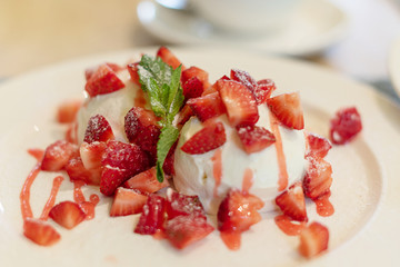 dessert - whipped mascarpone with strawberries