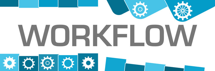 Workflow Blue Random Shapes Gears 