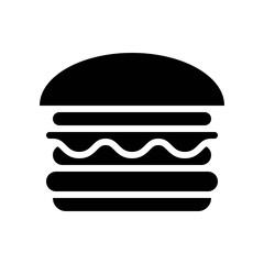 tasty healthy burger snack junk food solid black icon.