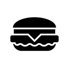 tasty healthy burger snack junk food solid black icon.