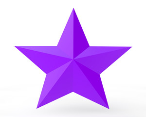Obraz premium 3D purple star on white background illustration 3d rendering