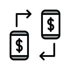online money flat icon editable outline in banking transactions business