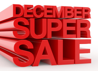 NOVEMBER SUPER SALE red word on white background illustration 3D rendering