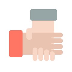 business deal hand shake  flat design icon in investment and finance.