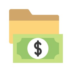 dollar note saving investment money exchange business flat design icon.