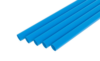 Tubes PVC pipes on white background illustration 3D rendering